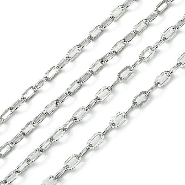 

PandaHall 304 Stainless Steel Cable Chains, Soldered, Flat Oval, Stainless Steel Color, 5x2.5x0.6mm 304 Stainless Steel