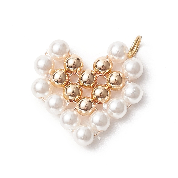 

PandaHall Shell Pearl Beaded Pendants, with Real 18K Gold Plated Brass Beads, Heart Charms, White, 21x22x4mm, Hole: 3.7mm Shell Pearl Heart...