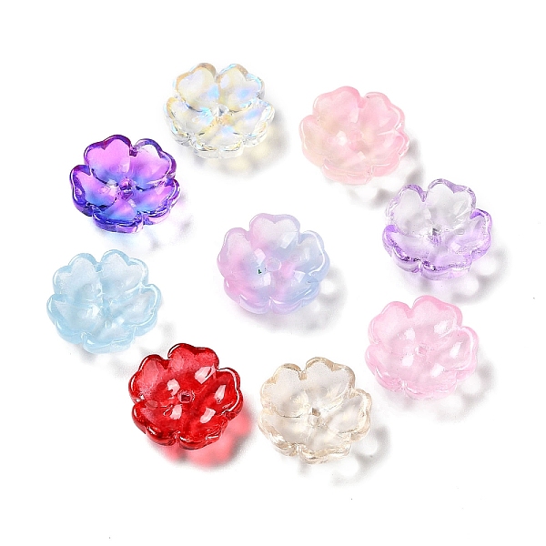 

PandaHall Transparent Glass Bead, Flower, Mixed Color, 13x13.5x4.5mm, Hole: 1.5mm Glass Flower Multicolor