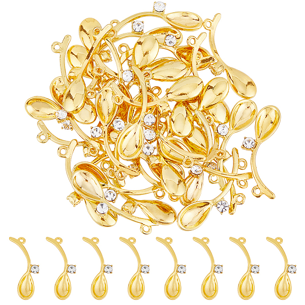 

PandaHall DICOSMETIC 40PCS Alloy Pendants, with Crystal Rhinestone, Cadmium Free & Lead Free, Spoon, Golden, 31x11x3.5mm, Hole: 1.5mm Alloy..., Clear