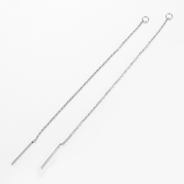 

PandaHall 304 Stainless Steel Chain Stud Earring Findings, with Loop, Ear Threads, Stainless Steel Color, 100mm, Hole: 2.5mm 304 Stainless...
