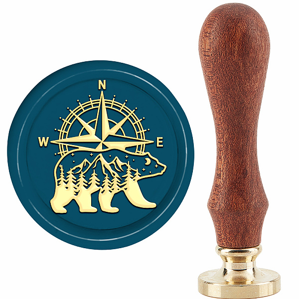 

PandaHall CRASPIRE Polar Bear Wax Seal Stamp Compass Wax Stamp 30mm/1.18inch Removable Brass Head Sealing Stamp with Wooden Handle for...