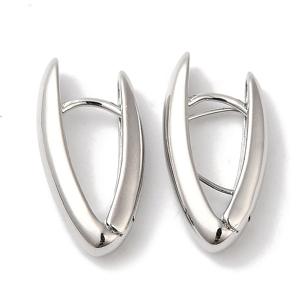 

PandaHall V-shapeRing Brass Hoop Earrings for Women, Real Platinum Plated, 20.5x4mm Brass Others