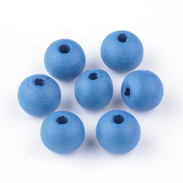 

PandaHall Natural Wood Beads, Dyed, Round, Steel Blue, 10x9mm, Hole: 2.5~3.5mm, about 3000pcs/1000g Schima Wood Round Blue