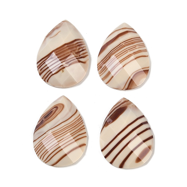 

PandaHall Epoxy Resin Decoden Cabochons, Faceted Teardrop, Saddle Brown, 24.5x18x5mm Epoxy Resin Teardrop