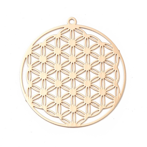 

PandaHall Rack Plating Brass Filigree Pendants, Long-Lasting Plated, Flat Round with Flower, Light Gold, 32x30x0.3mm, Hole: 1.2mm Brass Flat...