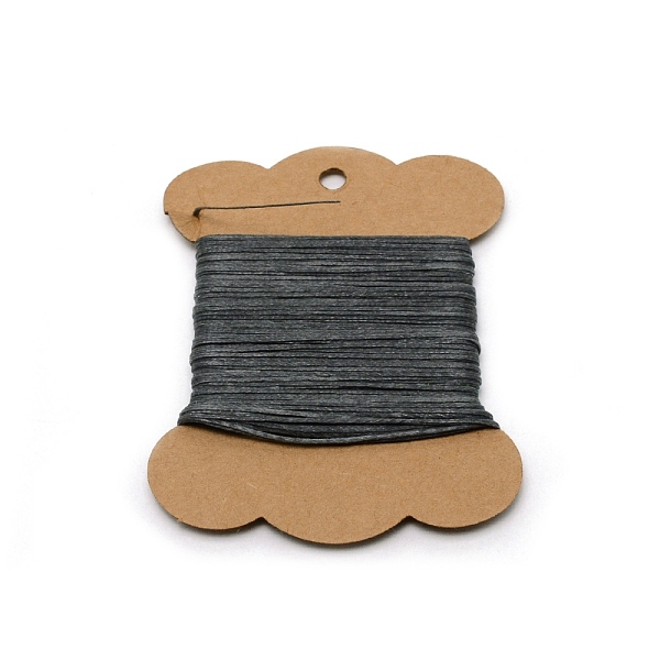 

PandaHall Wax Cord, with Craft Paper Cards, Flat, for Bracelet Making, Dark Slate Gray, 1mm, about 32.81 Yards(30m)/Card Waxed Polyester...