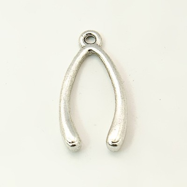

PandaHall Tibetan Style Alloy Wish Bone Lucky Pendants, Lead Free and Cadmium Free, Antique Silver, 24x15x4mm, Hole: 2mm Alloy Body