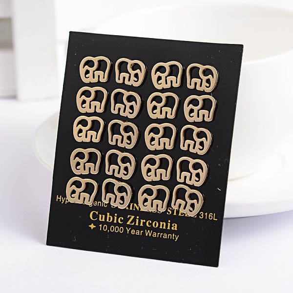 

PandaHall Elephant 304 Stainless Steel Ear Studs, Hypoallergenic Earrings, Golden, 9x10.5mm, Pin: 0.7mm 304 Stainless Steel