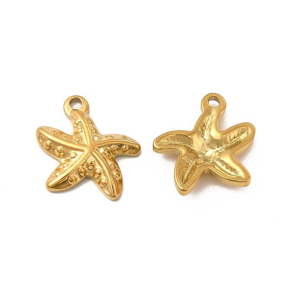 

PandaHall Ion Plating(IP) 304 Stainless Steel Pendants, Starfish Charm, Golden, 19.5x18x3.5mm, Hole: 1.8mm 304 Stainless Steel Starfish