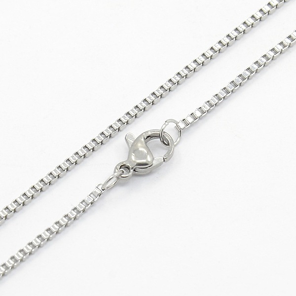 

PandaHall Unisex 304 Stainless Steel Box Chain Necklaces, with Lobster Claw Clasps, Stainless Steel Color, 17.7 inch(45cm) 304 Stainless...