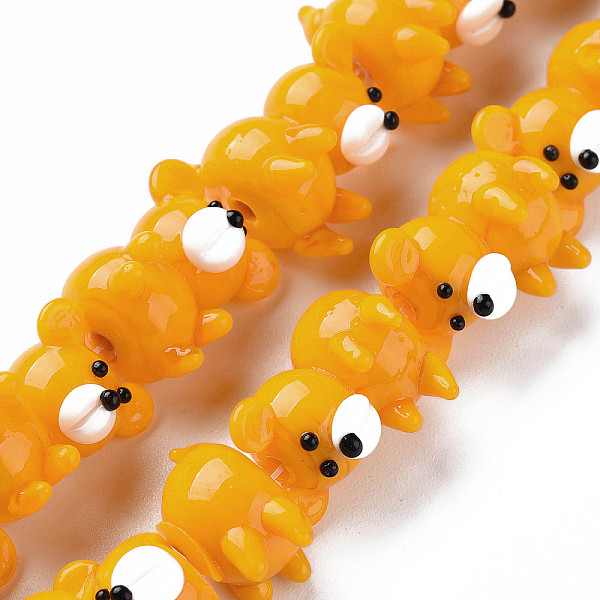 

PandaHall Opaque Handmade Bumpy Lampwork Beads Strands, Bear, Orange, 19~20x14.5~16.5x16~17.5mm, Hole: 2mm, about 25pcs/strand, 10.79 inch...