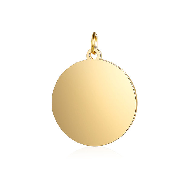 

PandaHall 201 Stainless Steel Pendants, Flat Round, Stamping Blank Tag, Golden, 20.5x18x1.5mm, Hole: 3.5mm 201 Stainless Steel Flat Round