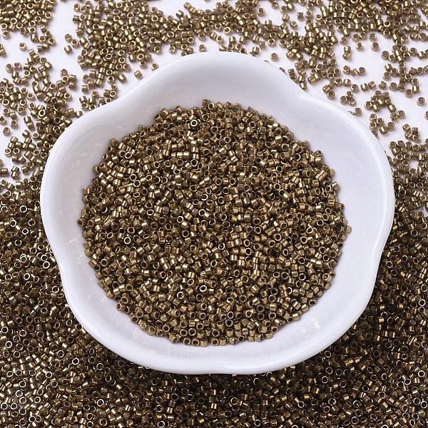

PandaHall MIYUKI Delica Beads Small, Cylinder, Japanese Seed Beads, 15/0, (DBS0022L) Metallic Light Bronze, 1.1x1.3mm, Hole: 0.7mm, about..., Brown