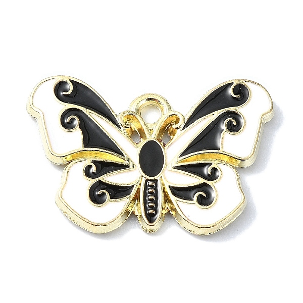 

PandaHall Alloy Enamel Pendants, Golden, Butterfly Charm, Black, 15x22x1.5mm, Hole: 2.5mm Alloy+Enamel Butterfly Black