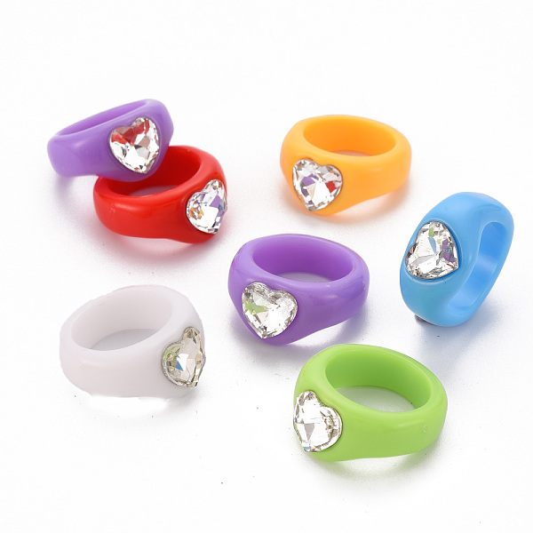 Acrylic Rhinestone Finger Rings