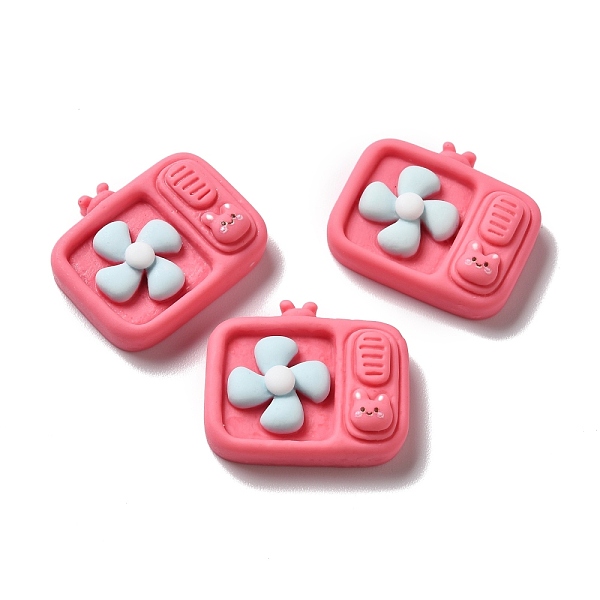 

PandaHall Opaque Resin Cabochons, Television-shaped Mini Fan, Deep Pink, 20.5x24.5x7.5mm Resin Fan