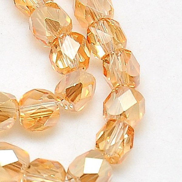 

PandaHall Electroplate Glass Beads Strands, Half Plated, Faceted, Cube, Orange, 6x6x6mm, Hole: 1mm, about 71pcs/strand, 16.5 inch Glass Cube...