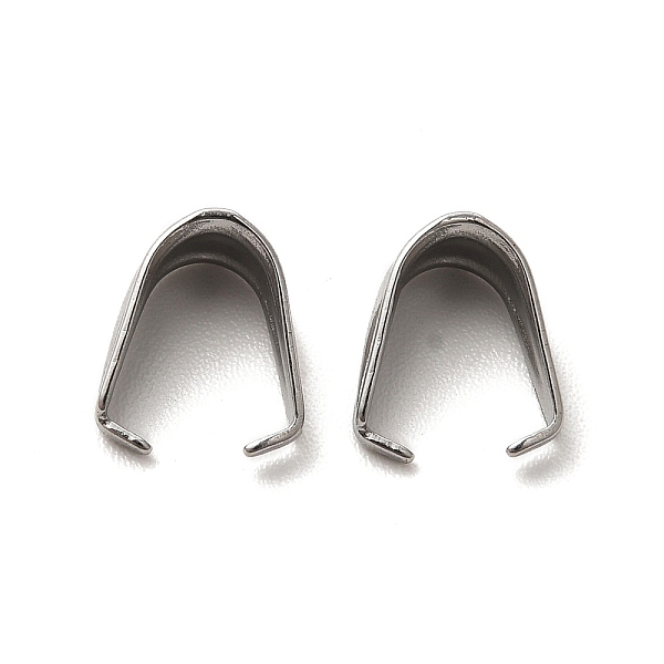 

PandaHall 304 Stainless Steel Snap on Bails, Stainless Steel Color, 8x4.5mm, Pin: 0.7mm 304 Stainless Steel