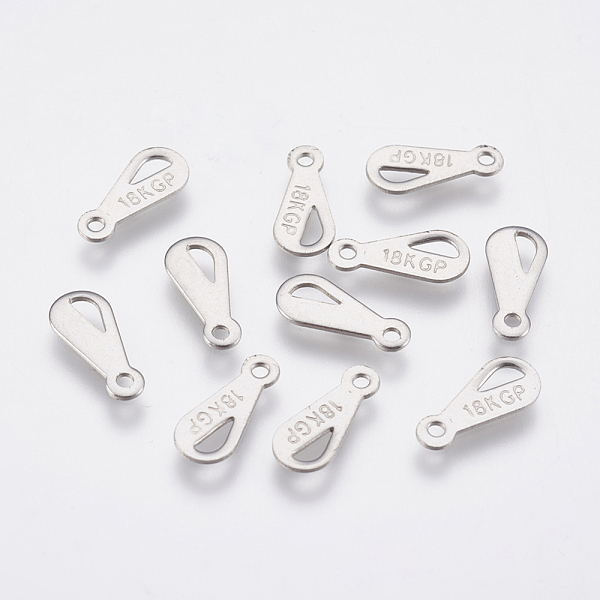 

PandaHall 304 Stainless Steel Chain Tabs, Chain Extender Connectors, Carved 18KGP, Stainless Steel Color, 11x5mm, Hole: 1.2mm 304 Stainless...