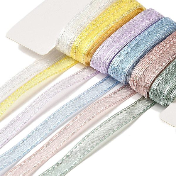 

PandaHall Polyester and Nylon Ribbon Sets, for Bowknot Making, Gift Wrapping, Mixed Color, 3/8 inch(9~11mm), about 5.00 Yards(4.57m)/Bag..., Multicolor