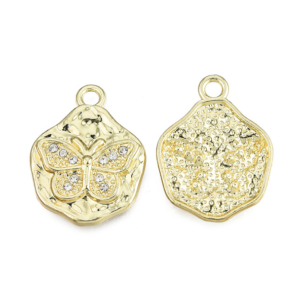 

PandaHall Rack Plating Alloy Pendants, with Crystal Rhinestone, Twist Teardrop with Butterfly, Cadmium Free & Nickel Free & Lead Free, Light..., Clear