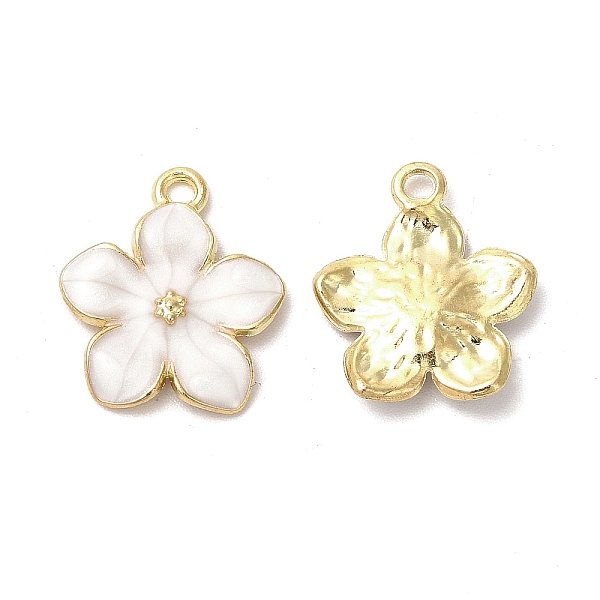 

PandaHall Alloy Enamel Pendants, Cadmium Free & Nickel Free & Lead Free, Golden, Flower Charm, White, 16x14x2.4mm, Hole: 1.5mm Alloy+Enamel...