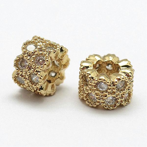 

PandaHall Brass Micro Pave Cubic Zirconia Beads, Column, Cadmium Free & Nickel Free & Lead Free, Golden, 6x4mm, Hole: 3mm Brass+Cubic...
