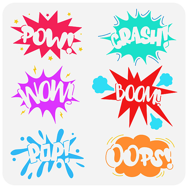 

PandaHall PET Hollow Out Drawing Painting Stencils, for DIY Scrapbook, Photo Album, Word, 30x30cm Plastic Word