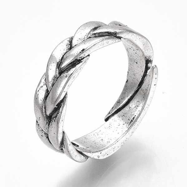 

PandaHall Adjustable Tibetan Style Alloy Finger Rings, Antique Silver, Size 6, Inner Diameter: 17mm Alloy