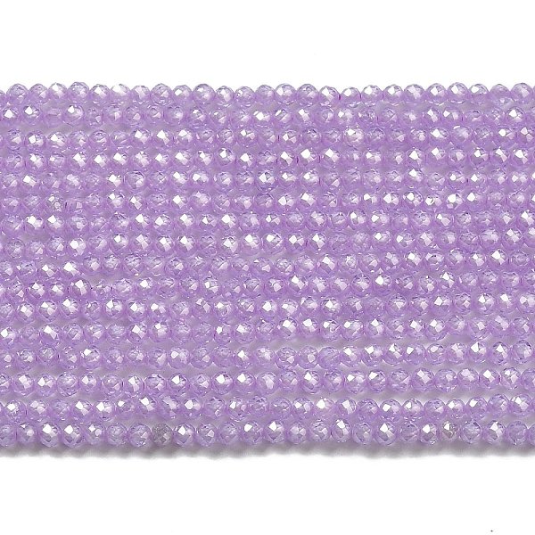 

PandaHall Cubic Zirconia Bead Strands, Faceted Rondelle, Plum, 2mm, Hole: 0.6mm, about 187pcs/strand, 14.76 inch(37.5cm) Cubic Zirconia..., Purple