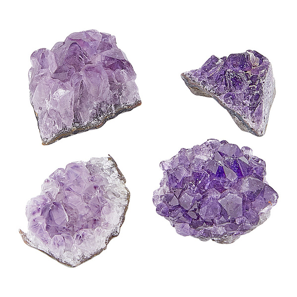 

PandaHall SUPERFINDINGS 4Pcs 4 Style Natural Amethyst Clusters Crystal Cluster Gemstone Irregular Natural Druzy Geode 37~70x26.5~45x19~40mm...