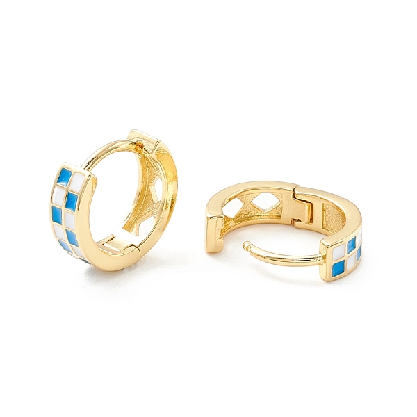 

PandaHall Tartan Pattern Enamel Chunky Hinged Huggie Hoop Earrings for Women, Real 18K Gold Plated Brass Jewelry, Cadmium Free & Nickel Free...