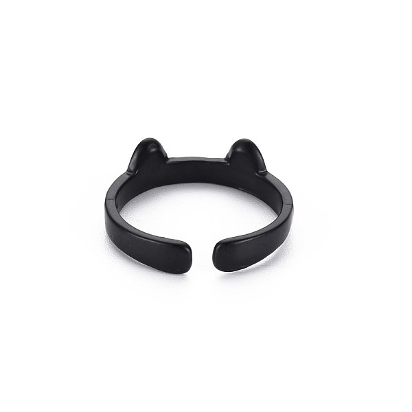 

PandaHall Men's Alloy Cuff Finger Rings, Open Rings, Cadmium Free & Lead Free, Cat, Electrophoresis Black, US Size 6 1/2(16.9mm) Alloy