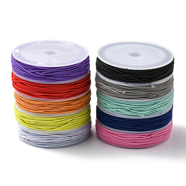 

PandaHall 10 Rolls 10 Colors Round Polyester Elastic Cord, Adjustable Elastic Cord, with Spool, Mixed Color, 1mm, about 10.94 Yards..., Multicolor