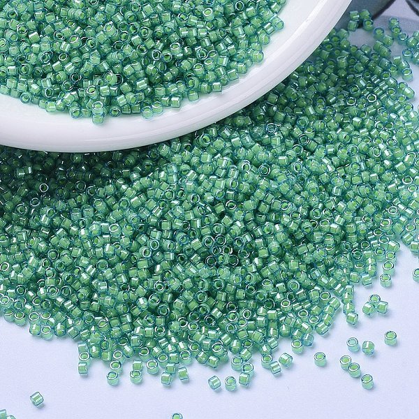 PandaHall MIYUKI Delica Beads, Cylinder, Japanese Seed Beads, 11/0, (DB2053) Luminous Mermaid Green, 1.3x1.6mm, Hole: 0.8mm, about...