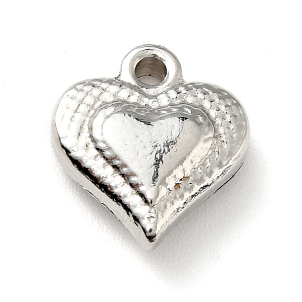 

PandaHall 201 Stainless Steel Machine Polishing Charms, Heart, Stainless Steel Color, 11x10x3.5mm, Hole: 1.5mm 201 Stainless Steel Heart