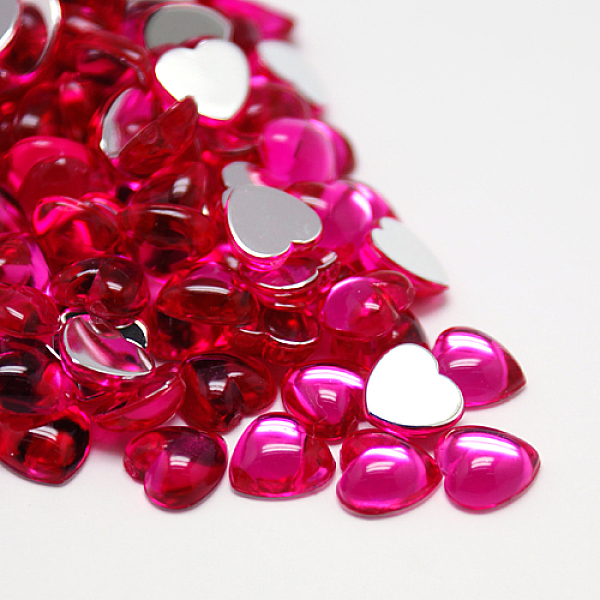 

PandaHall Taiwan Acrylic Rhinestone Cabochons, Flat Back and Smooth, Heart, Deep Pink, 8x8x3mm Acrylic Rhinestone Heart
