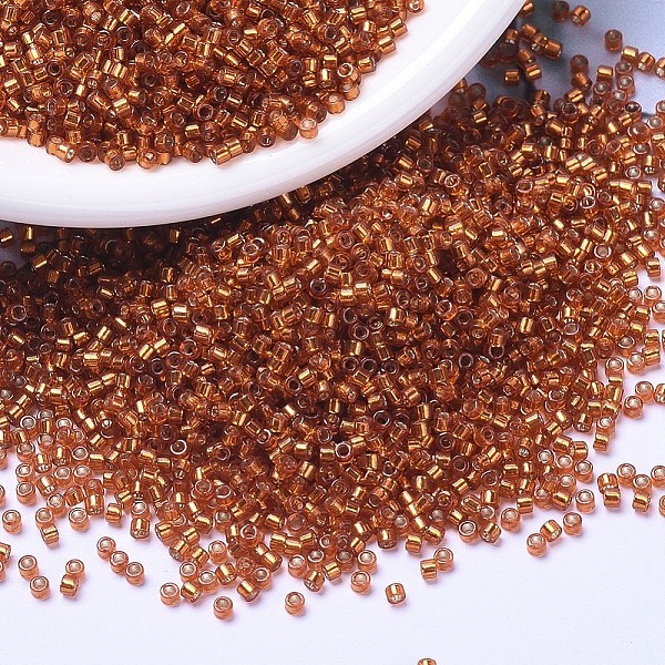 

PandaHall MIYUKI Delica Beads, Cylinder, Japanese Seed Beads, 11/0, (DB1333) Dyed Silver Lined Burnt Orange, 1.3x1.6mm, Hole: 0.8mm, about...