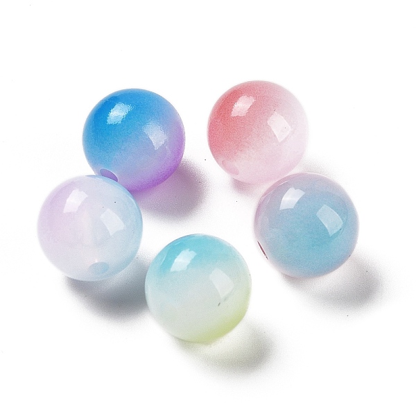 

PandaHall Opaque Acrylic Beads, Two Tone, Round, Mixed Color, 13.5x13mm, Hole: 2.5mm Acrylic Round Multicolor