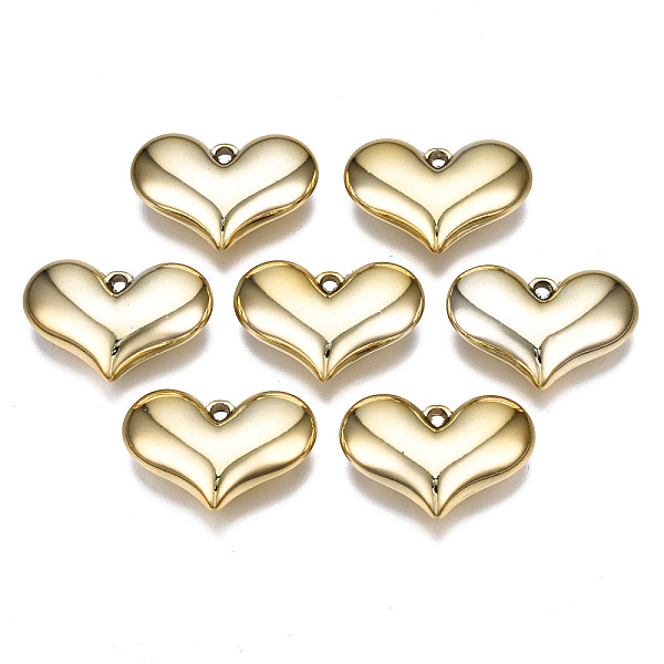 

PandaHall Electroplated CCB Plastic Pendants, Heart, Golden, 20x29x8mm, Hole: 1.8mm Plastic Heart