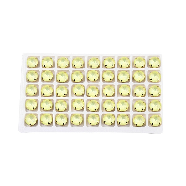 

PandaHall Aurora(JM) Sew on Rhinestone, Faceted Glass Rhinestone, Multi-Strand Links, with Golden Tone Brass Settings, Flat Round, Jonquil..., Yellow