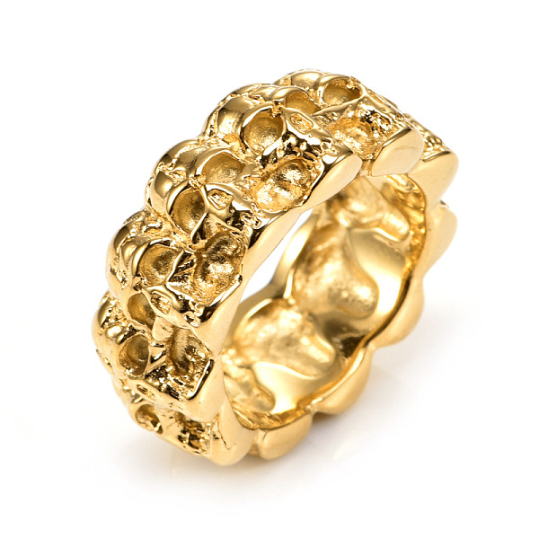 

PandaHall Titanium Steel Finger Rings, Skull, Golden, US Size 10(19.8mm) Titanium Steel Skull