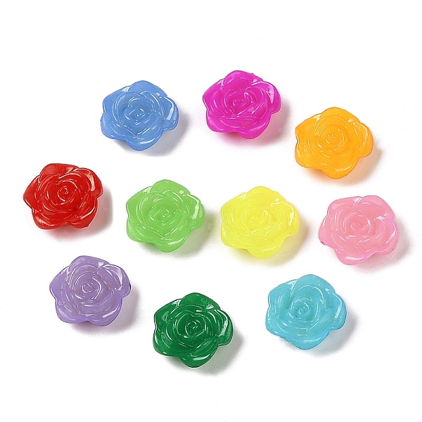 

PandaHall Acrylic Beads, Flower, Mixed Color, 18x18x6.5mm, Hole: 1.5mm, 591pcs/500g Acrylic Flower Multicolor