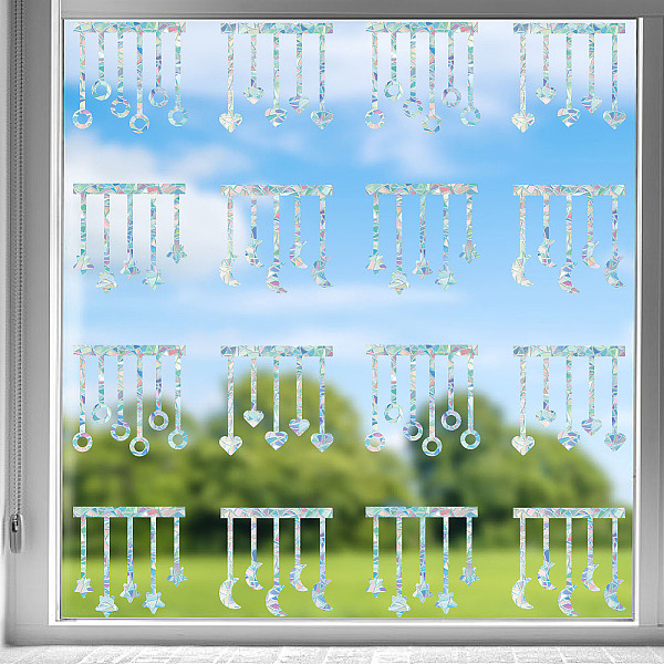 

PandaHall GORGECRAFT 16Pcs Circle Window Decals Sacred Geometry Window Sticker Anti-Collision Static Window Clings Suncatcher Stickers Prism...