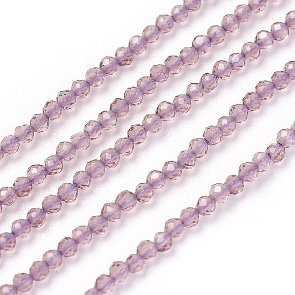 

PandaHall Transparent Glass Beads Strands, Faceted, Round, Purple, 2mm, Hole: 0.5mm, about 164~182pcs/strand, 14.8~15.7 inch(37.5~40cm)...