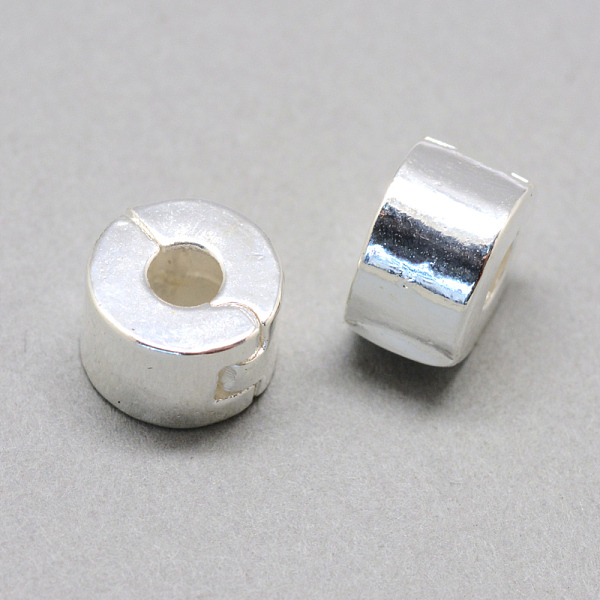 

PandaHall Alloy European Style Clasps, Column, Silver Color Plated, 9x5.5mm, Hole: 3mm Alloy Column Silver