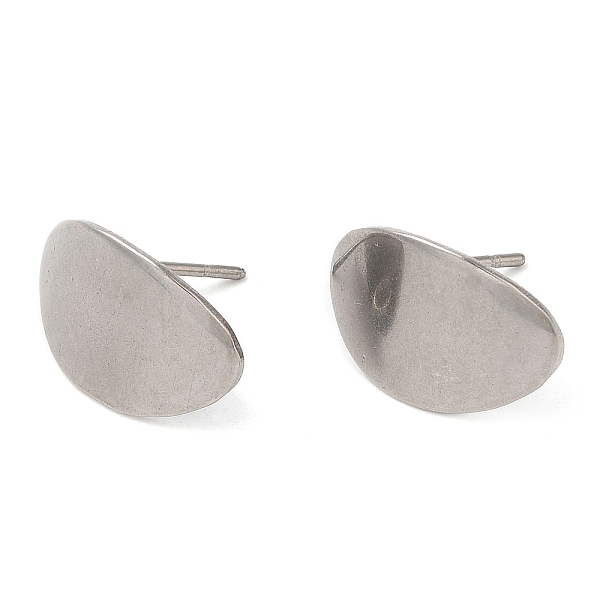 

PandaHall 304 Stainless Steel Stud Earring Findings, with Vertical Loop, Twist Oval, Stainless Steel Color, 15x10mm, Hole: 1.8mm 304...