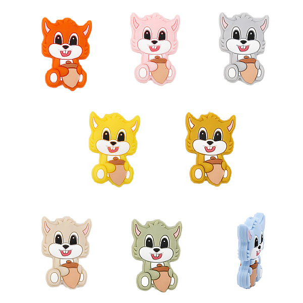 

PandaHall CHGCRAFT 8Pcs 8Colors Squirrel Shape Silicone Beads for DIY Necklaces Bracelet Keychain Making Handmade Crafts, Mixed Color..., Multicolor