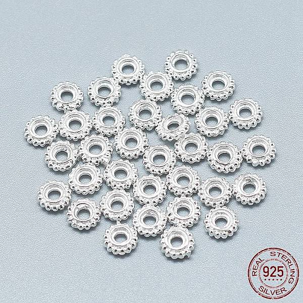 

PandaHall 925 Sterling Silver Spacer Beads, Flat Round, Silver, 5x1.5mm, Hole: 1.5mm Sterling Silver Flat Round